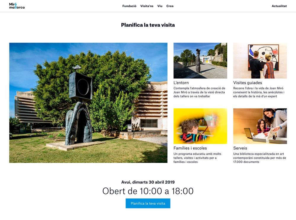 Miró Mallorca Web (direcció d’art, disseny gràfic, art i cultura, sector públic, web), per DOMO-A | Direcció d’art i disseny gràfic, Barcelona