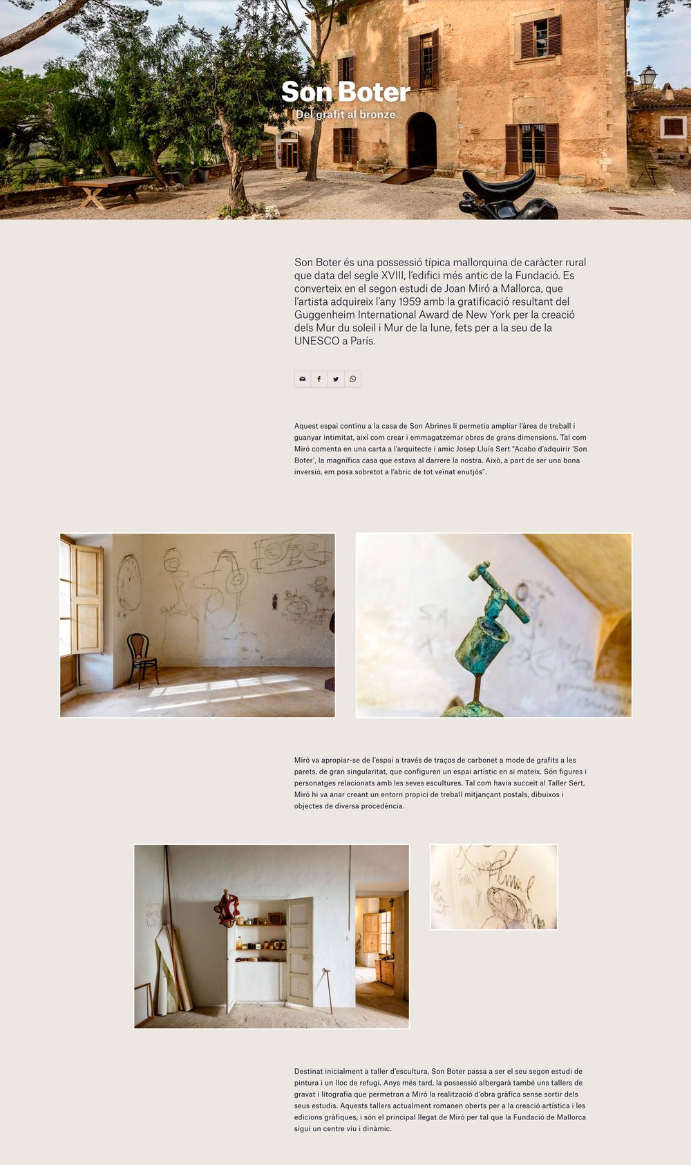 Miró Mallorca Website (art direction, graphic design, art & culture, public sector, website), by DOMO-A | Art direction & graphic design, Barcelona