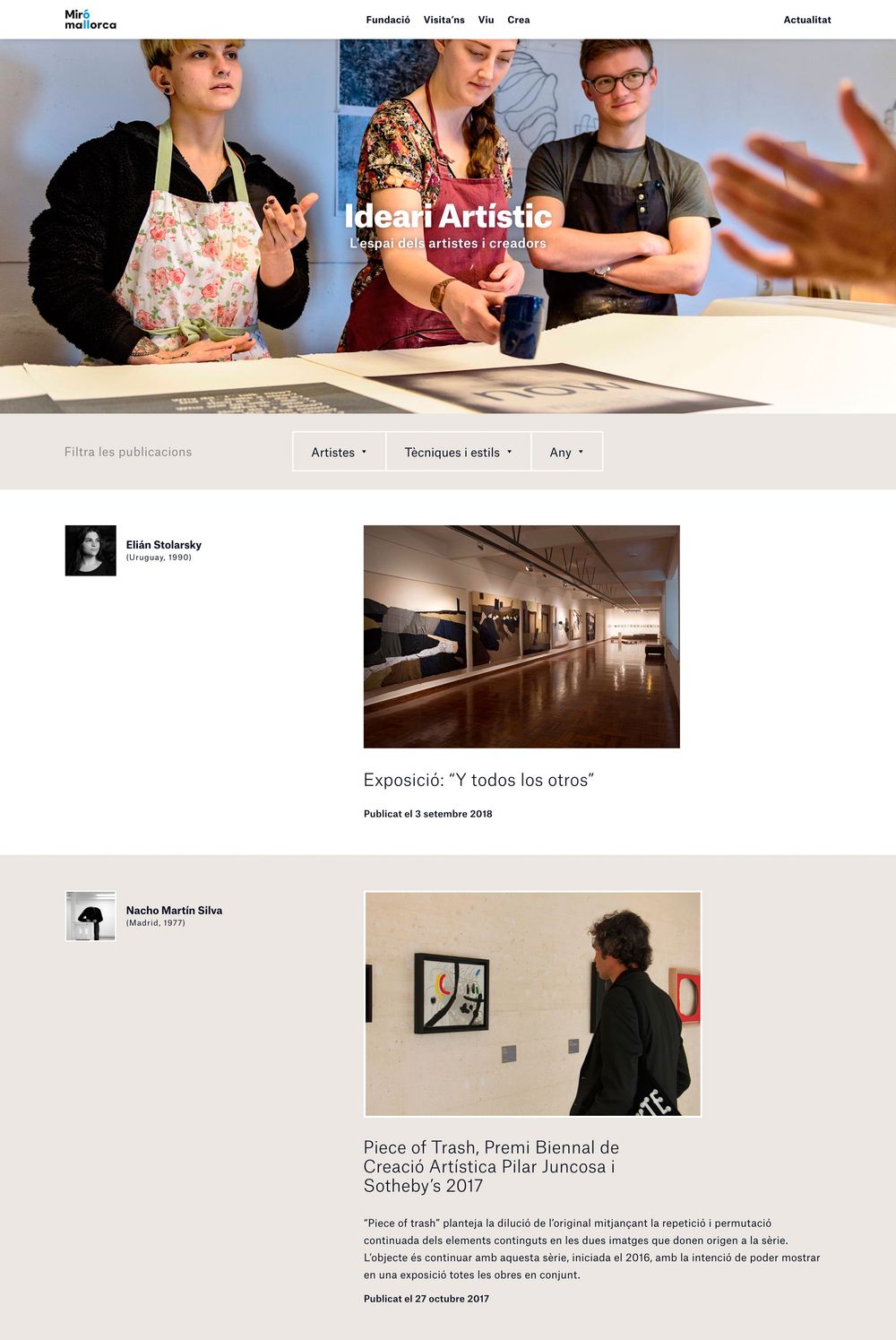 Miró Mallorca Web (direcció d’art, disseny gràfic, art i cultura, sector públic, web), per DOMO-A | Direcció d’art i disseny gràfic, Barcelona